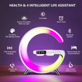 thumbnail image 1 of AIDUCHO 2023 Smart Table Lamp with Wireless Charger, Bluetooth Speaker, Adjustable Night Light, Music Sync, White, 1 of 5