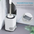 thumbnail image 6 of BCOOSS Toilet Brush and Holder Set, Bathroom Toilet Bowl Brush and Caddy Cleaner Anti Slip with Sturdy Soft Silicone Bristle Removable Water Drawer Quick Drying (White), 6 of 7
