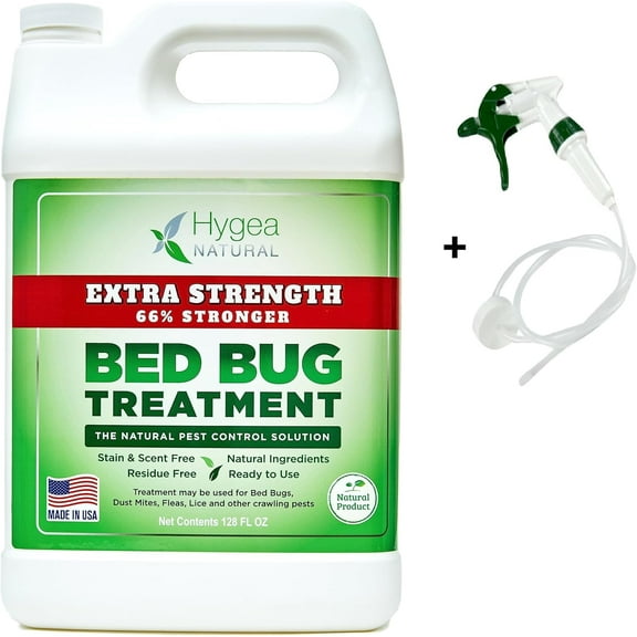 Hygea Natural Lice, Mite, and Bed Bug Spray Treatment Insect Killer, Extra Strength, 128 fl oz