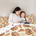 thumbnail image 4 of Homewish Kawaii Capibara Teens Twin Bedding Sets 7-Piece, Cute Hamburger Fast Food Bedding Comforter Set, Yellow Cartoon Animal Reversible Sheet Sets, Luxury Bedroom Decor, 4 of 7