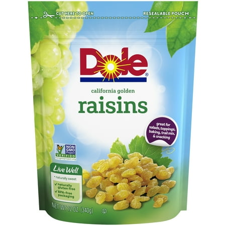 Dole California Golden Raisins, 12 Oz Snack