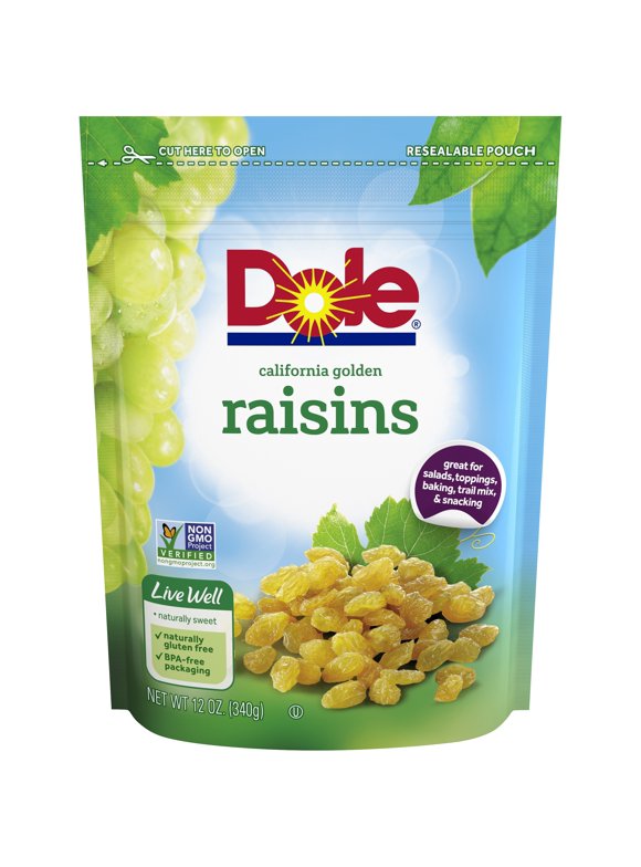 Dole California Golden Raisins, 12 Oz Snack