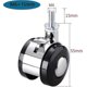 thumbnail image 2 of 4 Pieces Swivel Castors For Furniture, M6 / M8 Chair Trolley Threaded Casters With Brake Zinc Alloy Casters, For Bedside Cabinets, Folding Tables, 1.5, 2 of 5