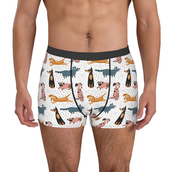 Fotbe Dogs Pug Calzoncillos Tipo Boxer con Bolsa de Soporte Total para Hombre, X-Temp Fresco, Transpirable y de Secado Rápido-Small
