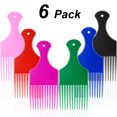 thumbnail image 1 of Peine con forma de palillo HUOGUO, 6 piezas, plástico liso para cabello rizado, 1 of 5