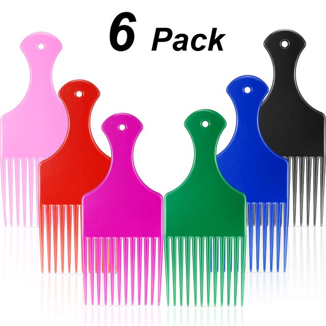 Peine con forma de palillo HUOGUO, 6 piezas, plástico liso para cabello rizado