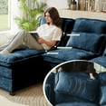 thumbnail image 5 of Soscana 113" Sectional Sofa Oversized U Shaped Couch with Double Chaise,Cloud Couch with 4 Waist Pillows,Modern Linen Seating Furniture for Living Room Office Studio Apartment,Blue, 5 of 8