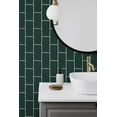 thumbnail image 3 of NextWall Retro Faux Subway Tile Peel and Stick Wallpaper (Evergreen), 3 of 14