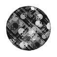 thumbnail image 2 of Easygdp Seamless Pattern With Skulls Automobile Tire Dust Cover, 14-17in Spare Tire Cover Universal Fit for Trailer, Car, Truck, SUV, Jeep - 15 inch, 2 of 9