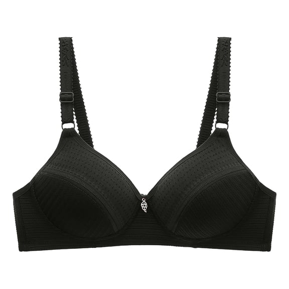 DuoJiaJ Women Soild Color Wireless Sports Seamless Push Up Adjustable Yoga Sleep Large Bra Wireless Bras Black