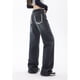 thumbnail image 2 of Pantalones vaqueros de pierna ancha para mujer, Jeans negros y grises, cintura alta, sueltos, rectos, diseño elástico, moda, estilo Y2K, nuevo, 2 of 5