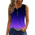 thumbnail image 5 of Wycnly Summer Saving Tank Top for Women Tank Top for Women Lightweight Comfy Slim Button up Henley Shirts Tunic Fashion Gradient Print Sleeveless Shirt Ladies Sleeveless Shirt, 5 of 7