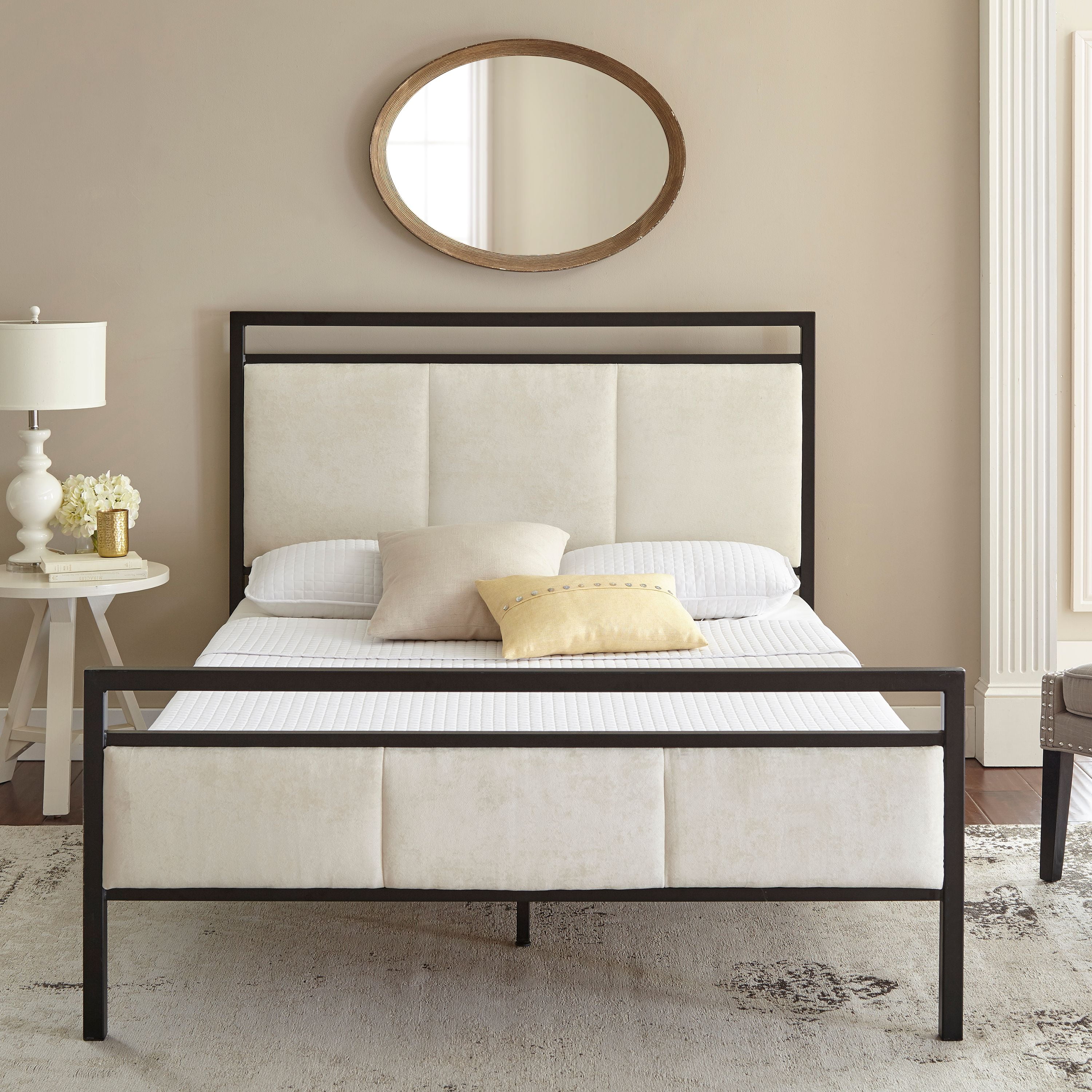 Premier Isaac Platform Metal Bed Frame with Bonus Base Wooden Slat