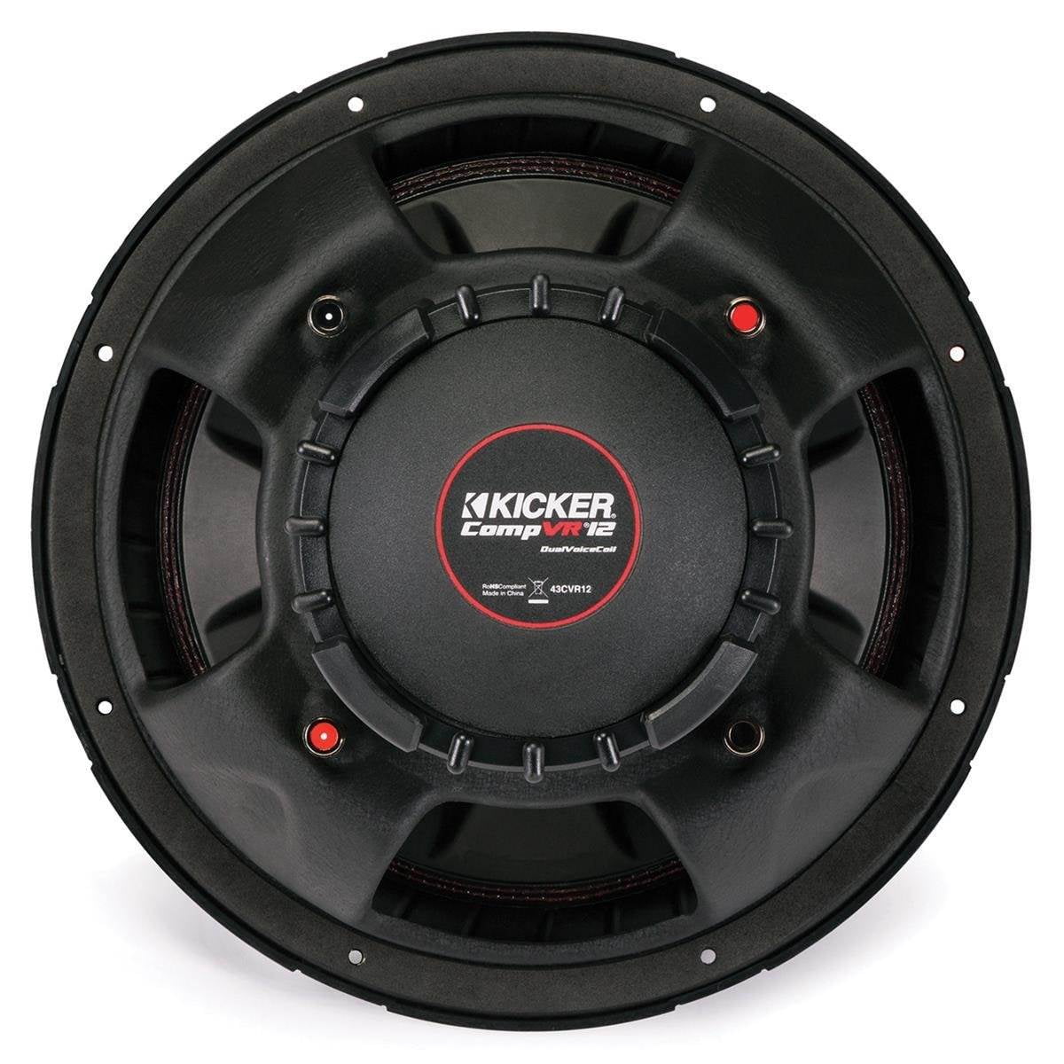 Kicker 43CVR122 CompVR 12" 800 Watt 2 Ohm Dual Voice Coil Car Audio  Subwoofer - Walmart.com