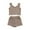Brown, variant on EnJoCho Children's Set Summer New Sleeveless Tank Top Solid Color Shorts Two Piece Set Party Birthday School Children Girl Trendy Clothes Spring Fall Casual Outfits