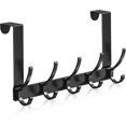 thumbnail image 1 of Over Door Hooks, Heavy Duty Stainless Steel Over Door Hanger with Rust Resistant Finish, 5 Hooks for Coats, Hats, Bags, Clothes, Towels, 1 of 5