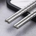 thumbnail image 5 of Clearance! Chopsticks 5 Pairs Metal Reusable Korean Chinese Stainless Steel Chop Sticks W4D3, 5 of 8