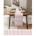 thumbnail image 6 of Pink Stripe Burlap Cotton Table Runner 13x108 Inches Long, Abstract Art Modern Vertical Striped Farmhouse Table Runners, Outdoor Dining Tablecloths Decor for Baby Shower/Party/Wedding, 6 of 6