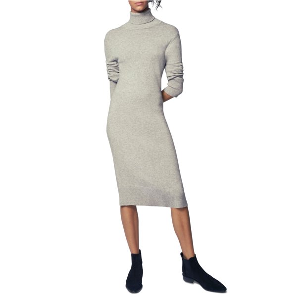 b New York Womens Solid Sweater Dress, Gris, X-Large