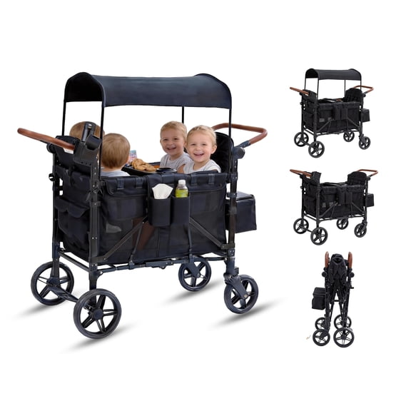 Stroller Wagon for 4 Kids, Wanan Foldable 4 Seater Stroller Wagon