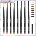 thumbnail image 5 of Lápiz delineador de ojos metálico con purpurina, resistente al agua, cromado brillante, color verde perla, dorado y morado, herramienta de maquillaje, 5 of 5