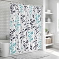 thumbnail image 5 of Aqua Grey Botanical Shower Curtain Set - 48" x 72" Washable Bathtub Curtain with 12 Hooks, Watercolor Spring Floral Summer Leaf Waterproof Fabric Stall Shower Curtains for Bathroom/Bathtub Décor, 5 of 6