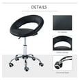 thumbnail image 3 of Rolling Salon Stool with Adjustable Height, Open Back, Foam Cushion & 5 Casters, Black, 3 of 5