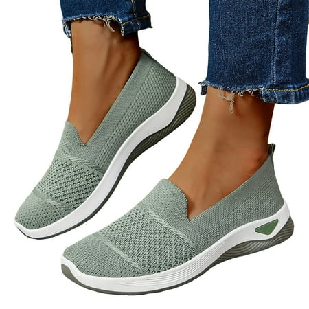 Oyedens Womens Walking Shoes Comfortable Orthopedic Slip on Work Loafers for Women Casual Nursing Shoes