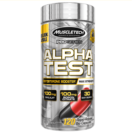 MuscleTech Pro Series AlphaTest Max-Strength Testosterone Booster for Men, 120