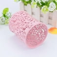 thumbnail image 5 of EECOO Pen Holder Container,Office Desk Hollow Rose Flower Pattern Pen Pencil Pot Holder Container Organizer(Pink), 5 of 9