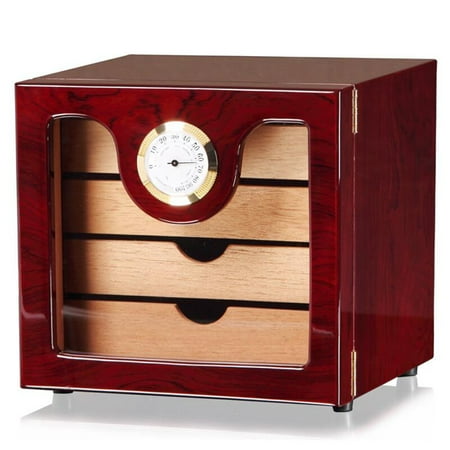 - Moaere Wood Grain Cigar Humidor Box Cigarette Cabinet Hygrometer Humidifier Case
