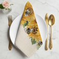 thumbnail image 2 of Sunflower Cloth Napkins, Green Botanical Yellow Floral Summer Rustic Washable and Reusable Dinner Napkins Set of 8, Table Napkin for Kitchen Party Birthday Wedding Hotel Housewarming 20"x20", 2 of 9