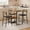 Brown, variant on Panapinka 3-Piece Dining Table Set with Storage, Compact Iron & Black Wood Grain Table, 2 PU Upholstered Chairs, Kitchen Table Set for Small Spaces, Apartments, Waterproof, Easy Assembly