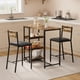 thumbnail image 1 of QinaQin Comedor de 3 piezas con almacenamiento, mesa compacta con estructura de hierro y acabado negro tipo madera, incluye 2 sillas tapizadas en PU, ideal para espacios pequeños, 1 of 8