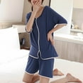 thumbnail image 2 of Timegard Lounge Sets for Women Sleepwear 2 Piece V Neck Tshirts Shorts Casual Comfy Loose Pjs Outfits, 2 of 3
