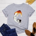 thumbnail image 1 of ICHUANYI Clearance Women's Fashion Casual Loose Print Round Neck T-Shirt(Gray, XXL) ICHUANYI WER2023081014518, 1 of 3