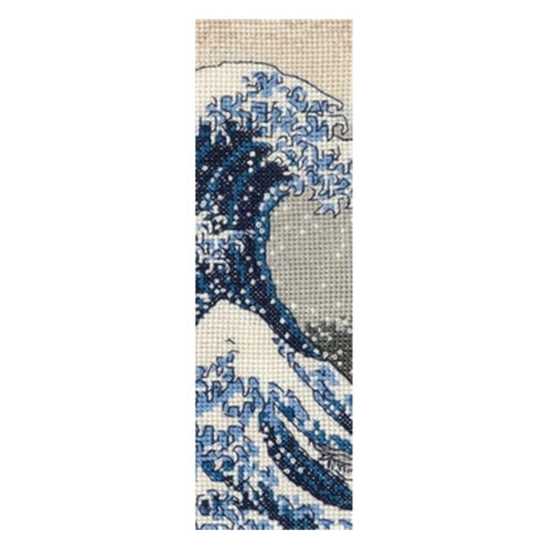 Cuadros Decorativos Marcapáginas de 14 quilates, punto de cruz con cuentas de ondas, Kit de bordado de doble cara, costura