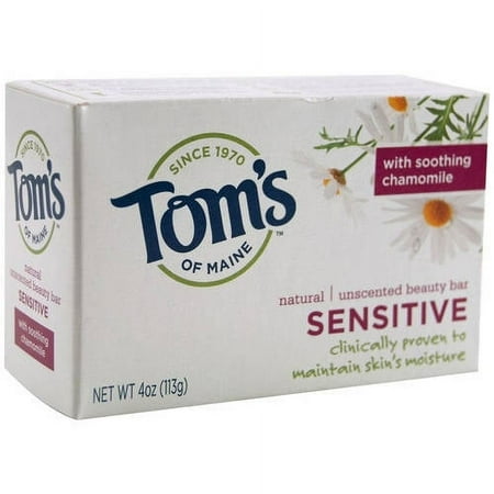 Toms Of Maine Natural Sensitive Beauty Bar, 4 OZ (Pack of 3)