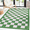 Green, variant on Checkered Rug Carpet 3x5Ft Modern Abstract Zebra Buffalo Plaid Bedroom Area Rug, Chic Stripe and Checkerboard, Farmhouse Living Room Office Indoor Home Decor, Soft Nonslip Washable, Green