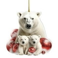 thumbnail image 2 of Polar Bear in Santa Hat Ornament – Birch Wood Holiday Decoration – Arctic for Animal Lovers, 2 of 9