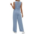 thumbnail image 4 of UVN Jumpsuits for women Summer Casual Romper Sleeveless Wide Leg Long Pants Outfits Dressy Woman Clothes, 4 of 8