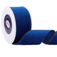 thumbnail image 1 of Cinta VATIN de terciopelo azul alambrada de 2,5 pulgadas, color azul metalizado, 9,1 m, 1 of 6