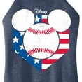 thumbnail image 3 of Disney - Americana - Mickey Baseball Flag Diamond - Juniors High Neck Tank Top, 3 of 5