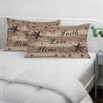 thumbnail image 4 of Farmhouse Star Brown Throw Pillow Covers, Retro Branches Berry Wooden Grain Soft Breathable Pillow Cases with Invisible Zipper for Sleeping, Small Pillowcases for Couch Bed Sofa Chair 16x24 Inches, 4 of 9