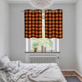 thumbnail image 5 of Black Orange Plaid Kitchen Curtains Small Short 39 Inch Length, Farmhouse Buffalo Check Gingham Grommet Top Bedroom Living Room Curtains, Light Filtering Cafe Curtain Drapes 2 Panels Set 55''x39'', 5 of 9