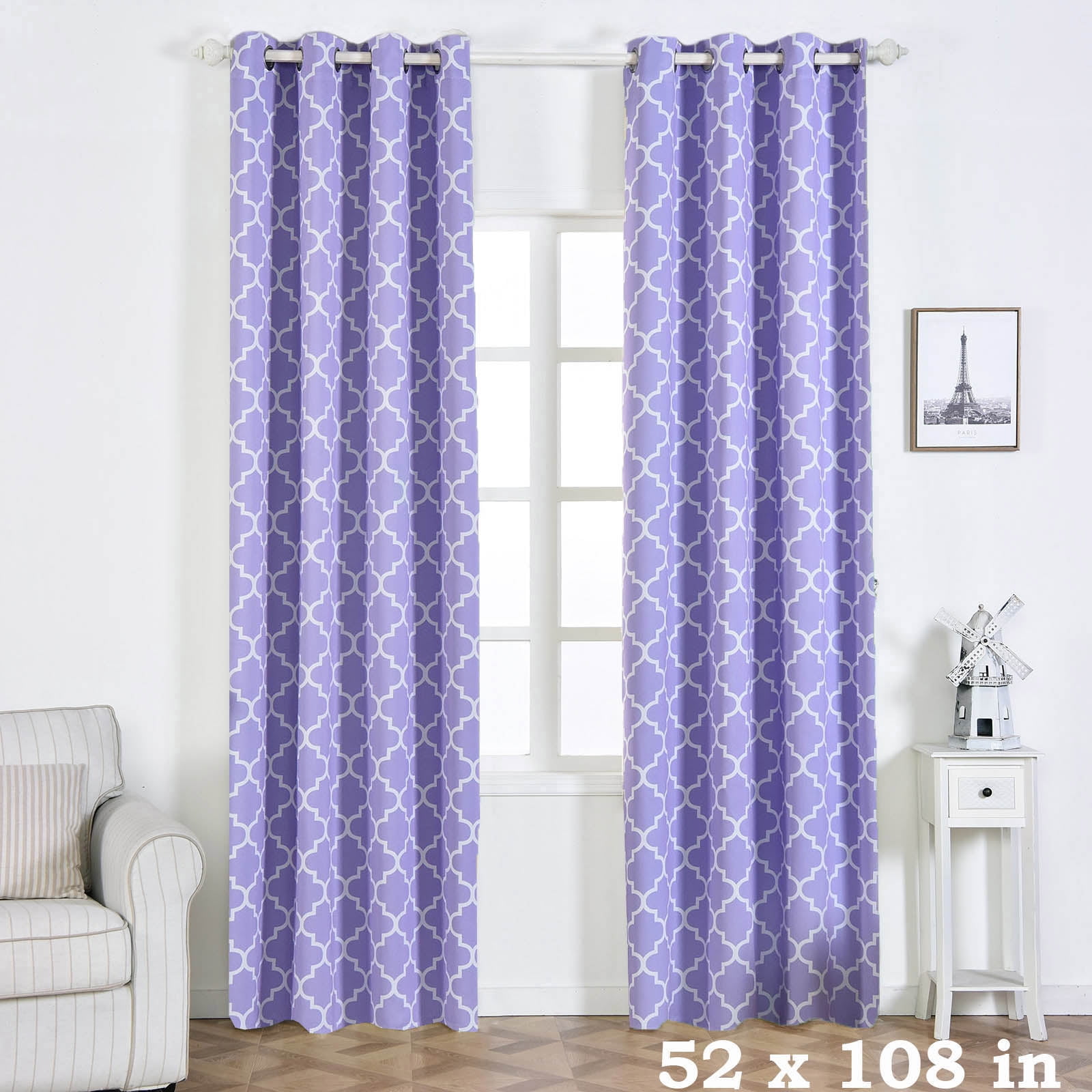 Balsacircle 52 X 108 Inch Lattice Design Curtains Drapes Panels
