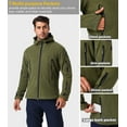 thumbnail image 3 of MANSDOUR Men's Warm Military Tactical Sport Fleece Hoodie Jacket Full-zip Outdoor Hiking Work Coat Army Green-L, 3 of 6