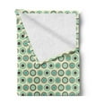 thumbnail image 2 of Retro Soft Flannel Fleece Throw Blanket, Polka Dotted Pattern in Pastel Colors Old Fashioned Tile Ring Shapes, Cozy Plush for Indoor and Outdoor Use, 60" x 80", Dark Taupe Mint Green, by Ambesonne, 2 of 5