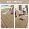 thumbnail image 4 of SIXHOME Outdoor Runner 2'x8' Modern Bordered Indoor Outdoor Runner Rugs Polypropylene Washable Non Shedding, Easy Clean, Waterproof, Durable Outdoor Carpet for Porch Balcony Deck Neutral Brown, 4 of 7