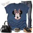 thumbnail image 3 of Minnie Leopard Print Bow Portrait, Animal Kingdom Shirt, Safari Shirt Casual Short Sleeve Shirt (3X Large, Navy), 3 of 7
